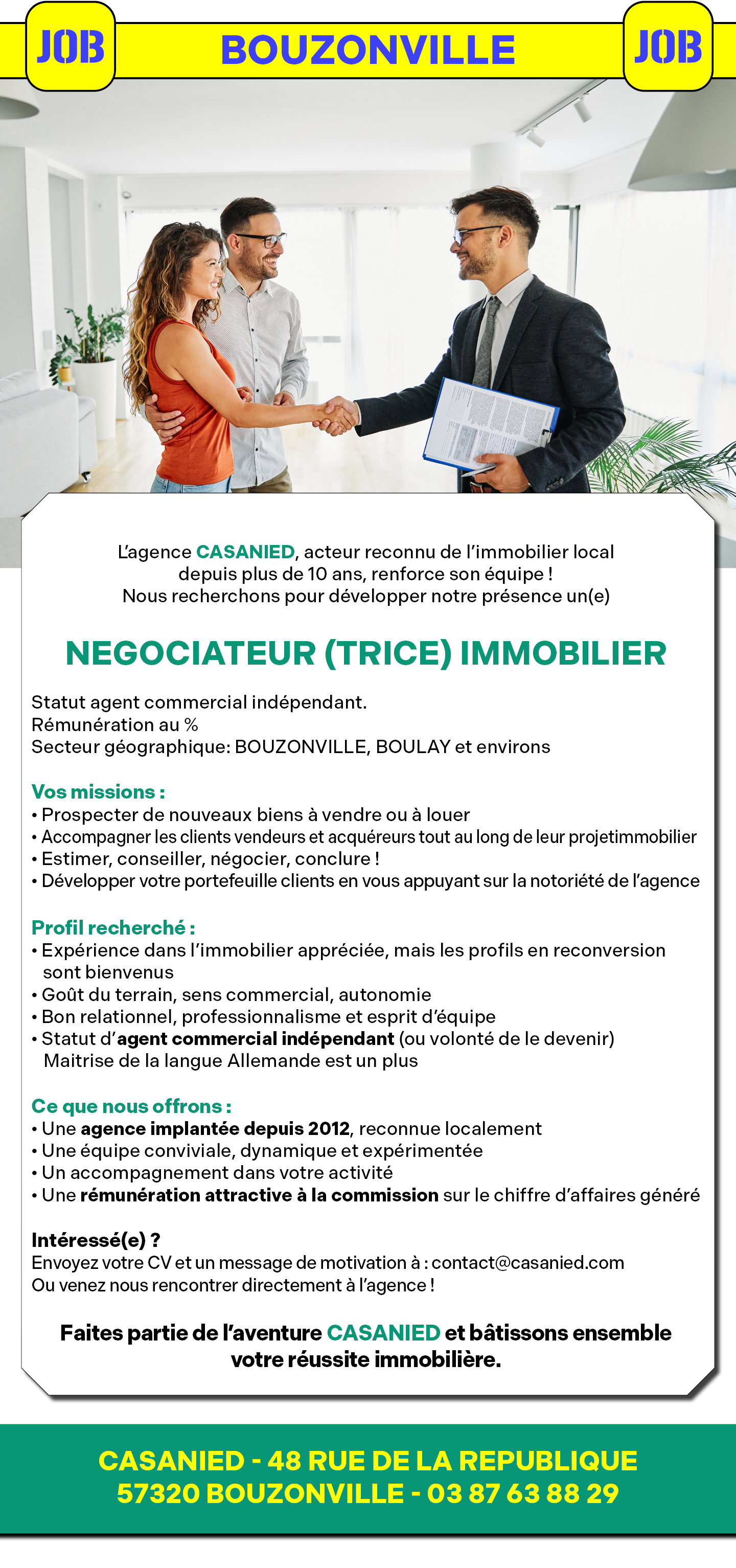 Casanied Immobilier Bouzonville - Annonce emploi